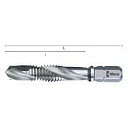 Combined threaded-drilling tap bits with hexagonal drive 1/4andquot; WERA 847 HSS Hand tools 363762 0