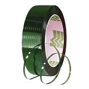 Heat sealable plastic straps in polyroylene PET green knurled Workshop equipment 244944 0