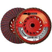 Flap grinding discs with reinforced plastic backing and zirconium and corundum abrasive cloth WRK RED DRAGON PLASTICA Abrasives 8 0
