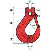 Hooks with safety latch for lifting chain slings M7480 Lifting systems 4038 0