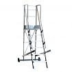 Pliable step ladders with wheels