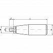 Cylindrical revolving handles in duroplast male thread and predisposition for locking WRK