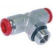 Male adjustable push to connect T fittings in nickel-plated brass AIGNEP 50216