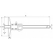 Digital slide depth caliper with double hook and electronics IP54 ALPA AA103