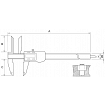 Digital slide caliper with long jaws for internal measurements ALPA AA104