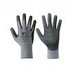 Work gloves in continuous nylon thread coated with textured nitrile