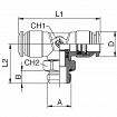 Male adjustable push to connect T fittings in nickel-plated brass AIGNEP 50216