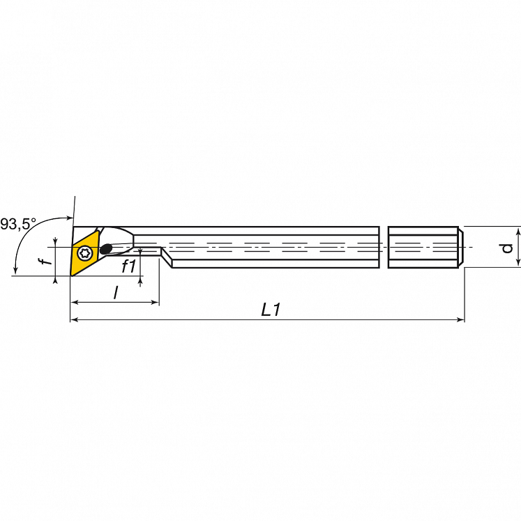 KERFOLG TURN, Wendeplattenhalter für die Innendrehbearbeitung, für positive Wendeschneidplatten- Form D - A….SDUCR/L