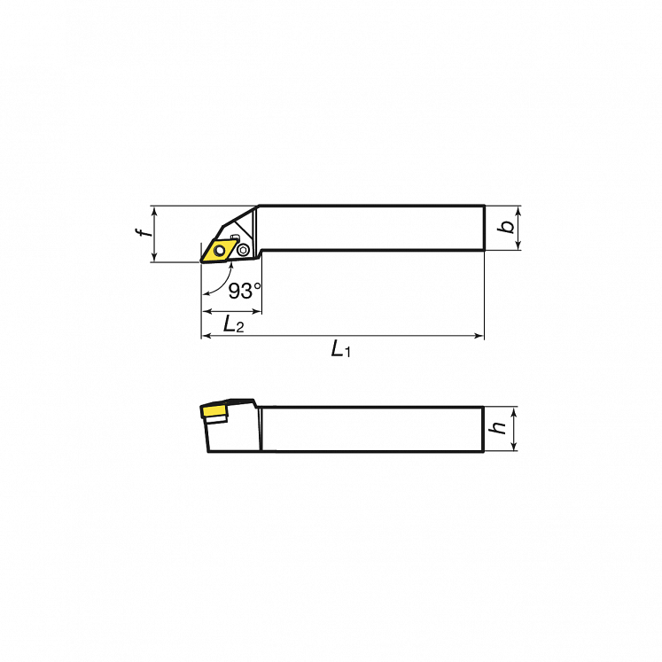 KERFOLG TURN, Wendeplattenhalter für die Außendrehbearbeitung, für negative Wendeschneidplatten, Form D - PDJNR/L