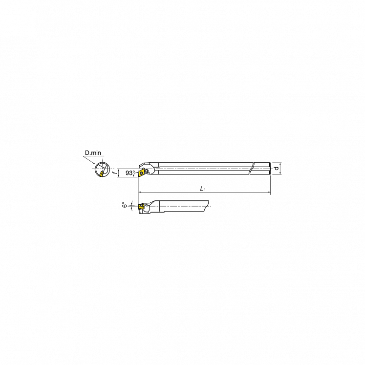 KERFOLG TURN, Wendeplattenhalter, für die Innendrehbearbeitung, für negative Wendeschneidplatten, Form D - A….PDUNR/L