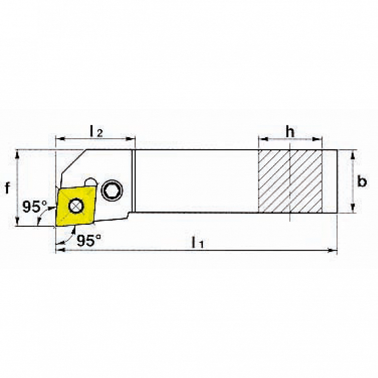 KERFOLG TURN, Wendeplattenhalter für die Außendrehbearbeitung, für negative Wendeschneidplatten - Form C - PCLNR/L