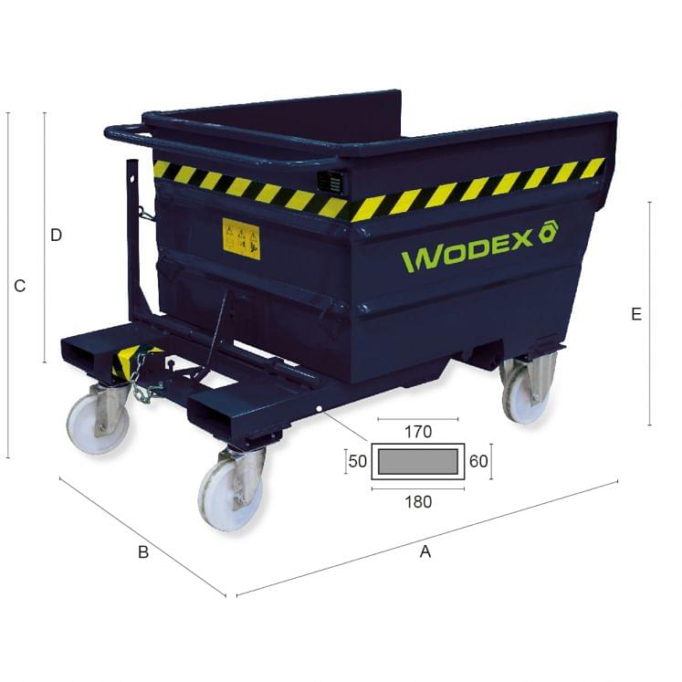 WODEX WX9900, Spänebehälter, kippbar