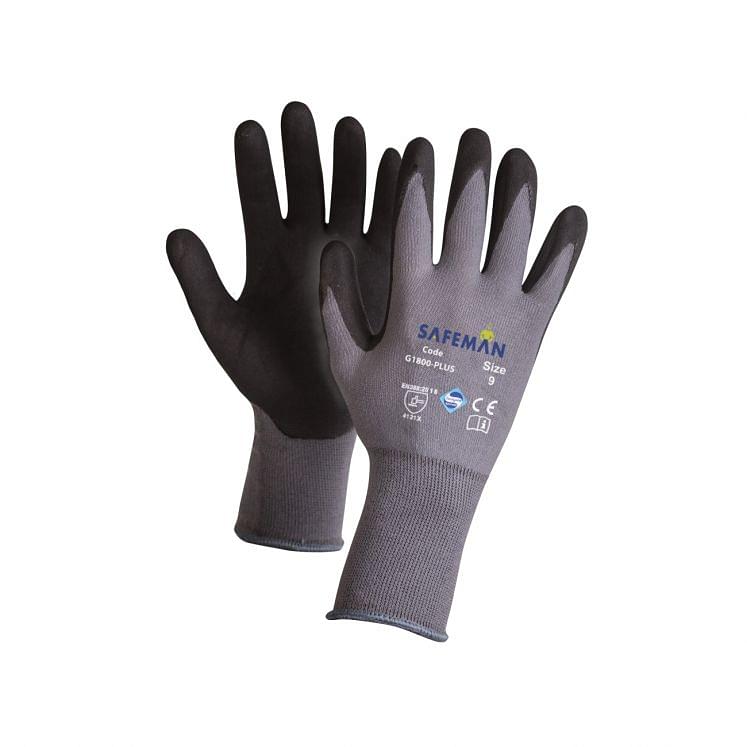 Nylon-Handschuhe, mit antibakteriell behandeltem Nitrilschaum beschichtet