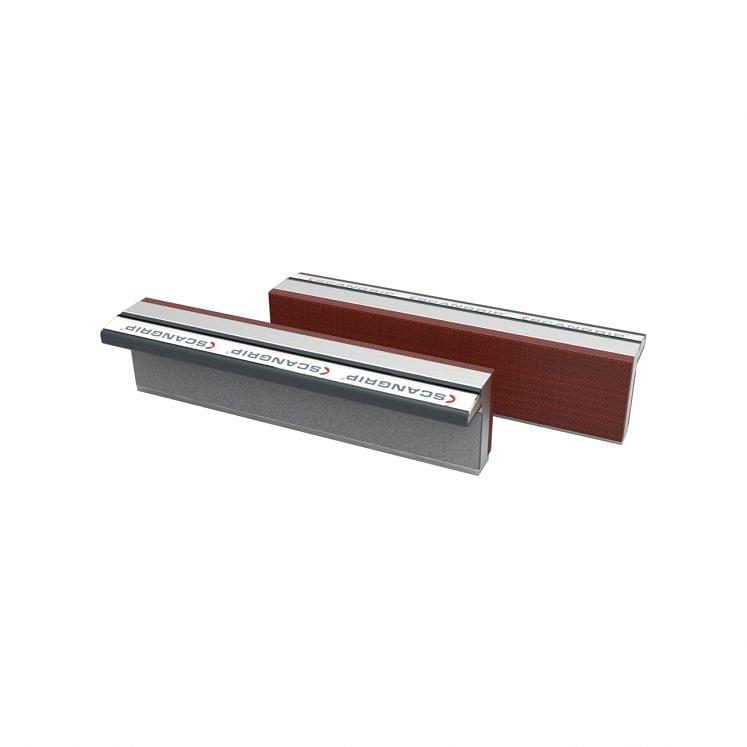Magnetspannbacken-Paar für Schraubstöcke, aus faserbeschichtetem Aluminium