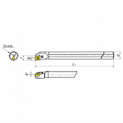 KERFOLG TURN, Wendeplattenhalter, für die Innendrehbearbeitung, für negative Wendeschneidplatten, - Form C - A….PCLNR/L