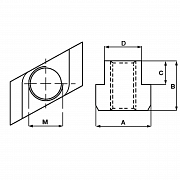 Dübel für T-Nuten, Rhombus Form Spanntechnik 6142 0