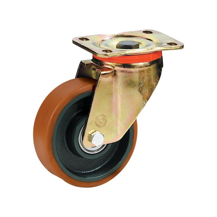 Polyurethane wheels with cast iron centre with support TELLURE RÔTA