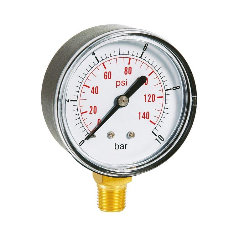 Dry pressure manometers in ABS case bottom connection