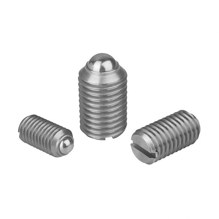Spring plungers with slot and ball in stainless steel