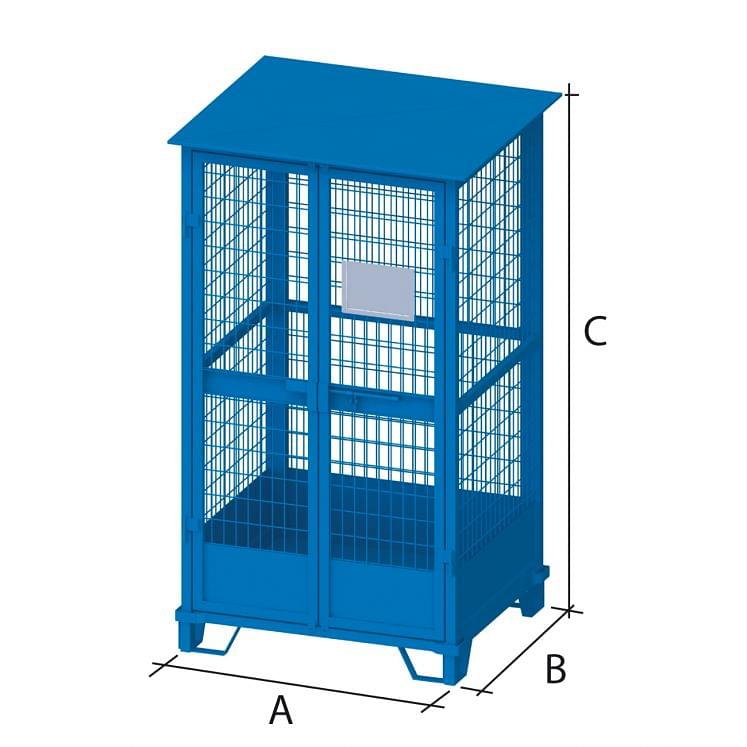Net sided gas cylinder pallet containers