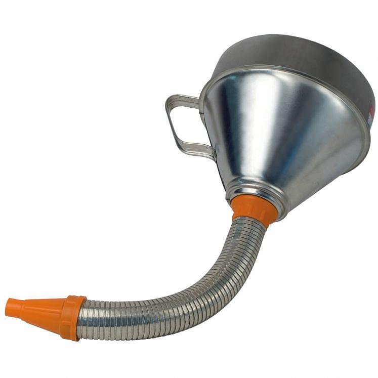 Flexible metal funnels with filter
