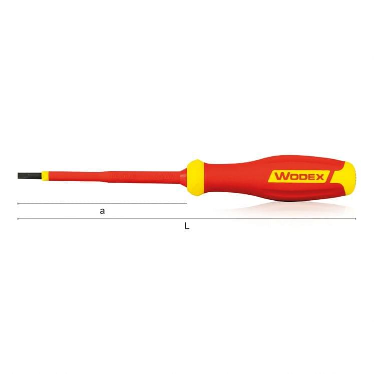 Screwdrivers insulated series 1000 V for slotted screws WODEX WX4030