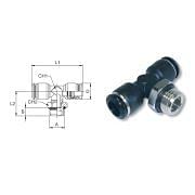Adjustable male pusht to connect T fittings in nickel-plated brass AIGNEP 55216 Pneumatics 1125 0