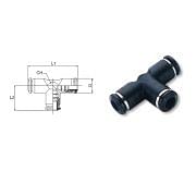 Intermediate push to connect fittings in technopolymer AIGNEP 55230 Pneumatics 1126 0