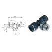 Adjustable male pusht to connect T fittings in nickel-plated brass AIGNEP 55216