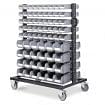 Trolleys with containers for small parts