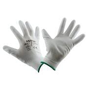 Białe poliestrowe rękawice robocze powlekane poliuretanem WRK Sprzęt bezpieczeństwa 732 0