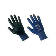 Niebiesko-czarne nylonowe rękawice robocze powlekane poliuretanem Sprzęt bezpieczeństwa 19619 0