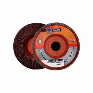 Flap grinding discs with plastic backing in aluminium oxide abrasive cloth WRK BULLDOG PLASTICA