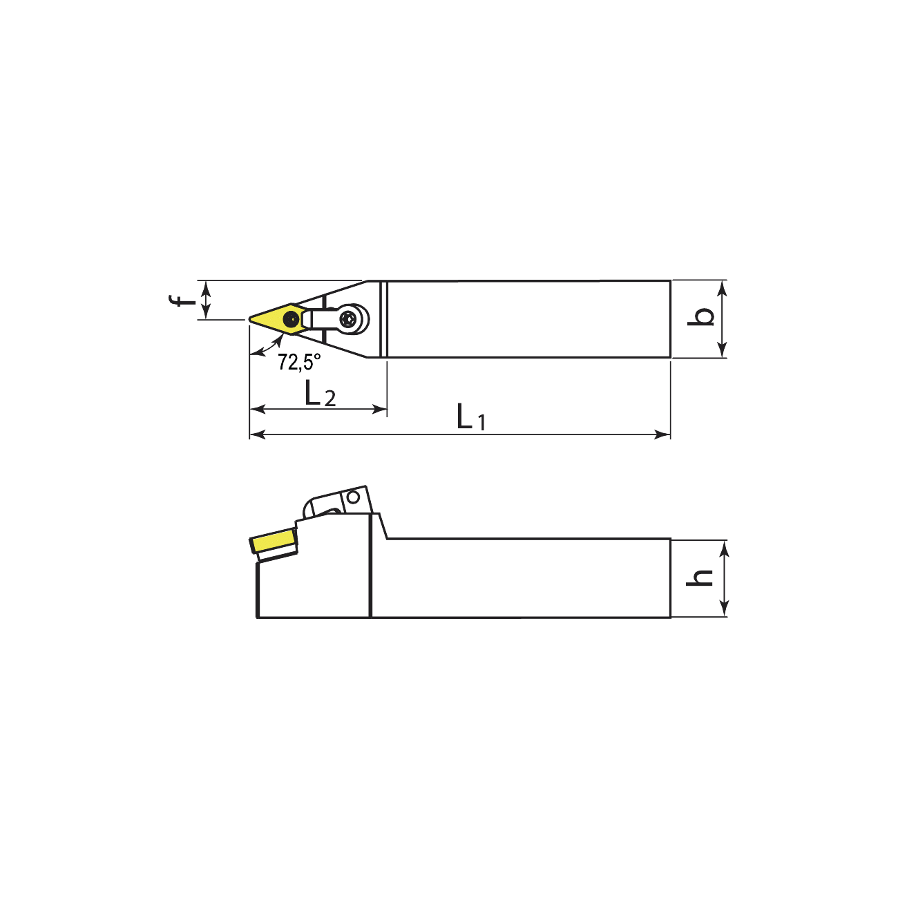 Portaherramientas para torneado para plaquitas negativas KERFOLG TURN - Forma V - MVVNN