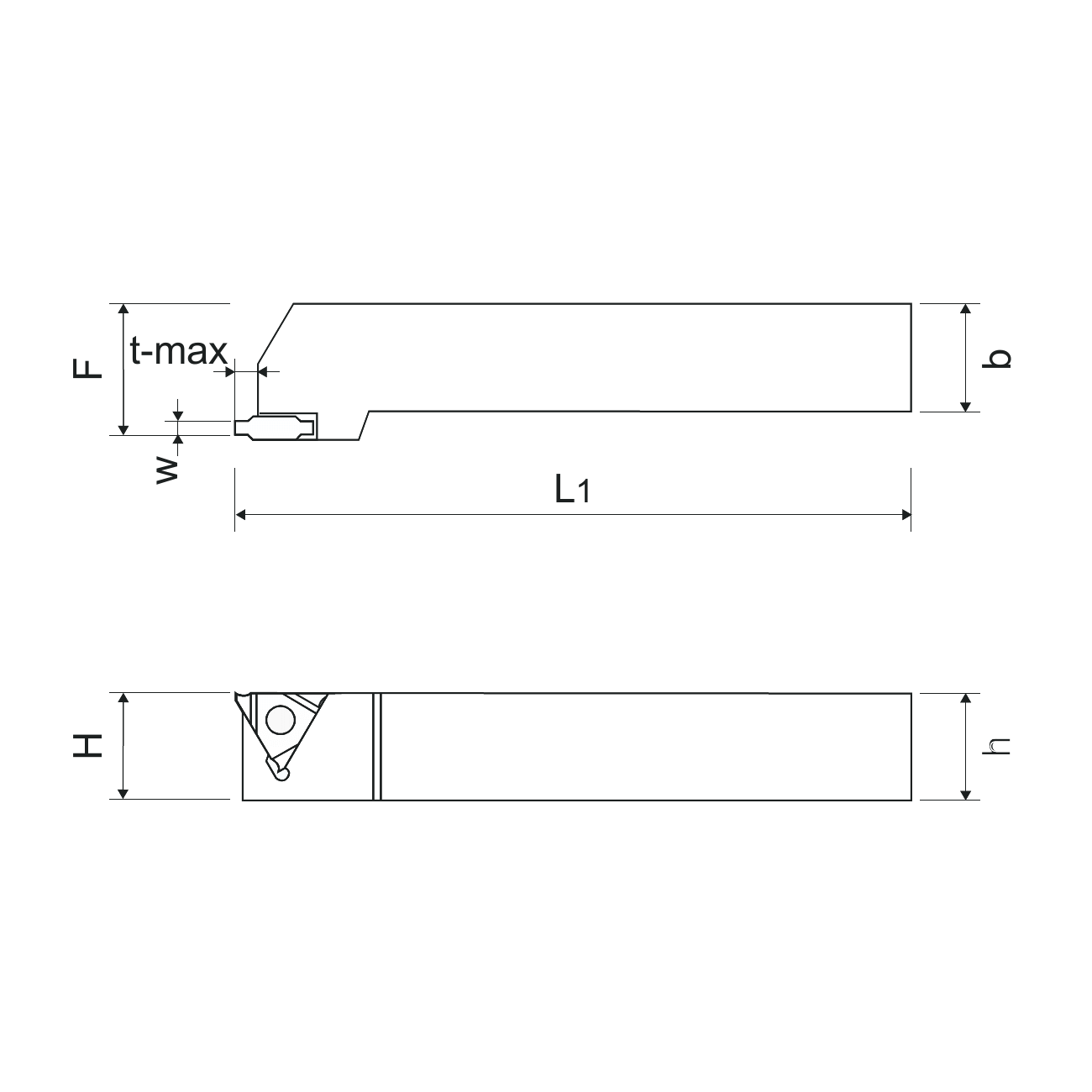 Portainserti di scanalatura esterna per inserti triangolari CGER/L KERFOLG TURN