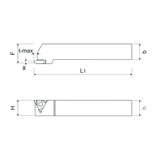 Portaherramientas para muescas exteriores para plaquitas triangulares CGER/L KERFOLG TURN