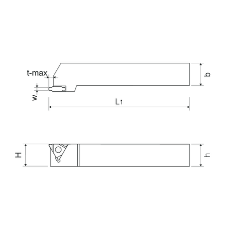 Toolholders for external grooving for triangolar inserts CGER/L KERFOLG TURN