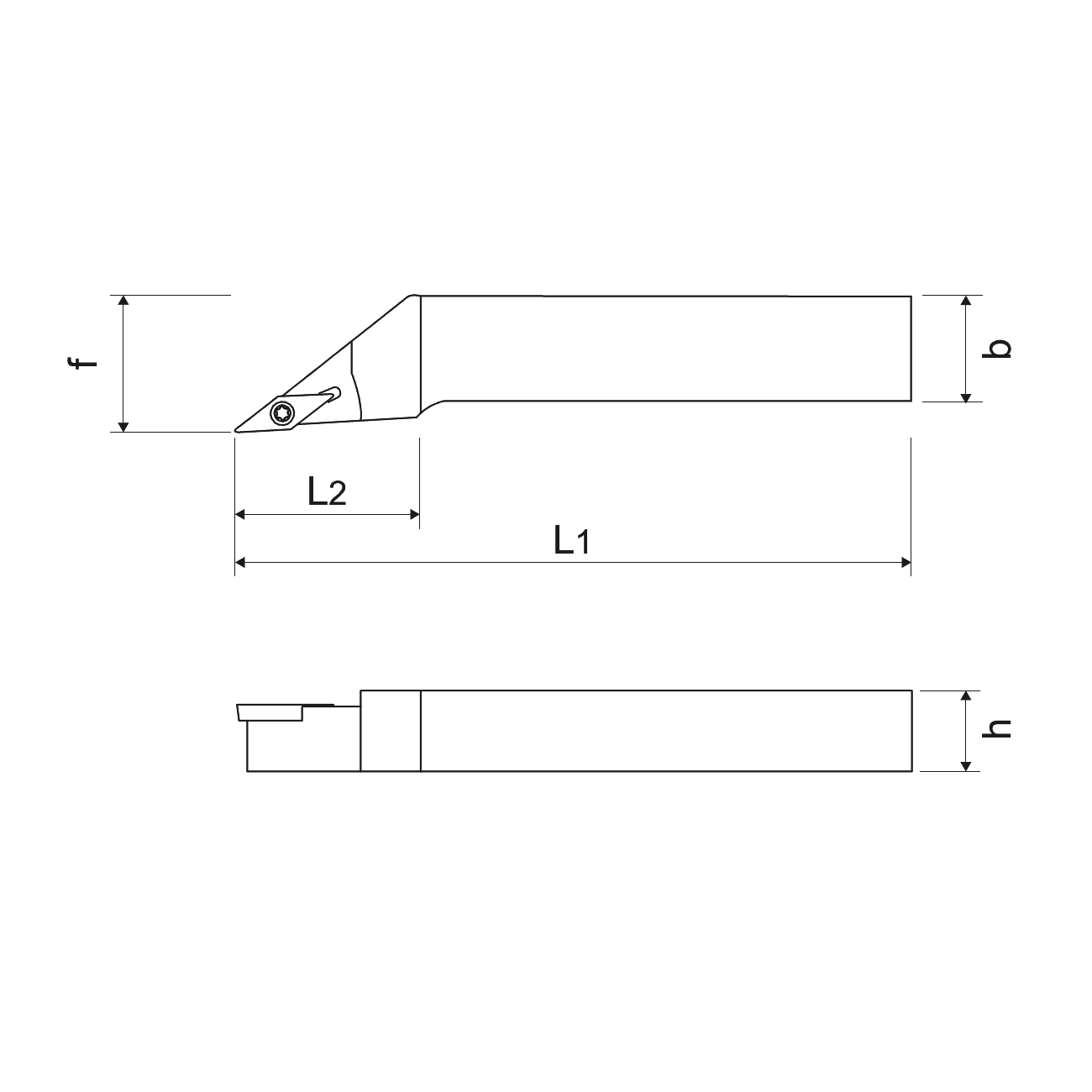 KERFOLG TURN, Wendeplattenhalter für die Außendrehbearbeitung, für positive Wendeschneidplatten, Form V - SVJCR/L