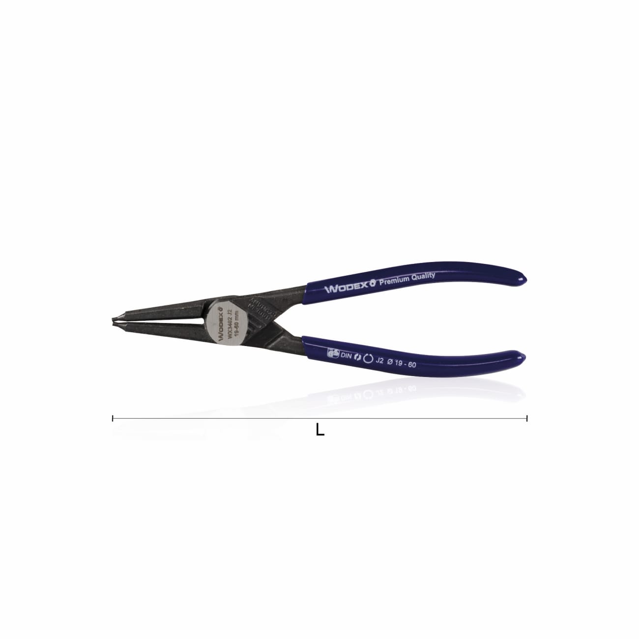 Straight nose pliers for internal circlips WODEX WX3402