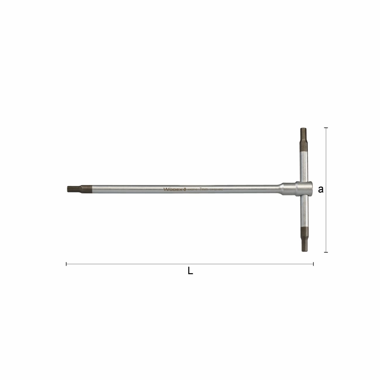 Chiave a T maschio esagonale con asta fissa WX2719 WODEX