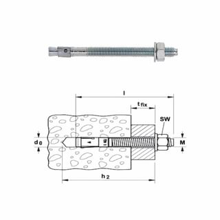 Bolt anchor zinc-plated steel for non-cracked concrete FBN II FISCHER