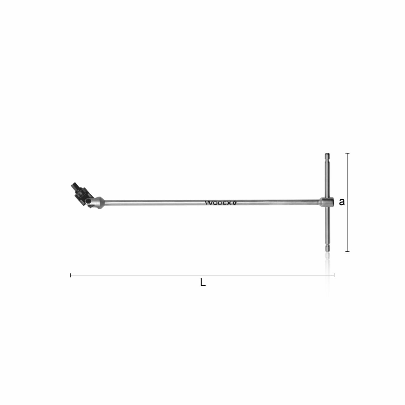 Chiave a T snodata con maschio esagonale WX2745 WODEX