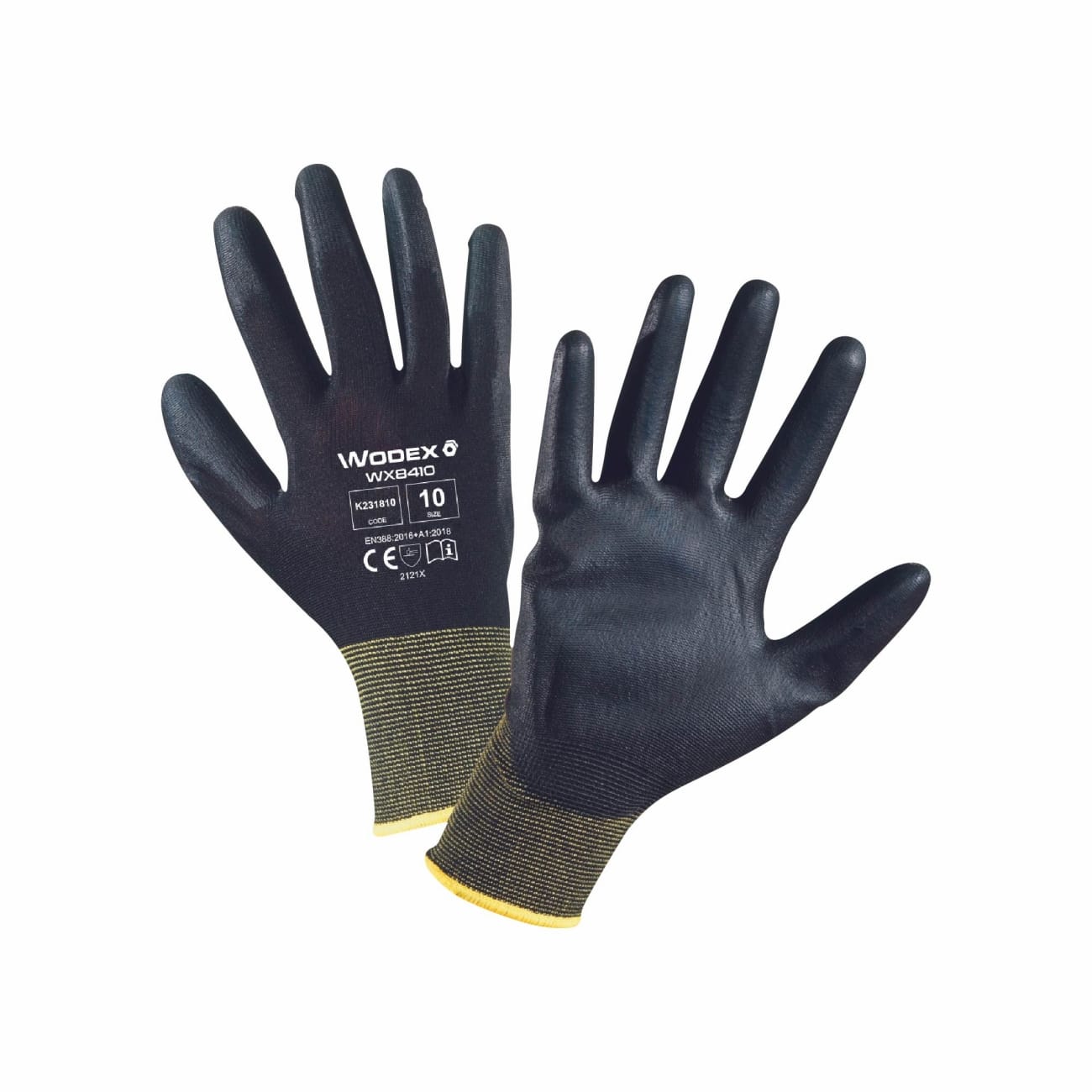 Polyester gloves polyurethane coated WX8410 WODEX