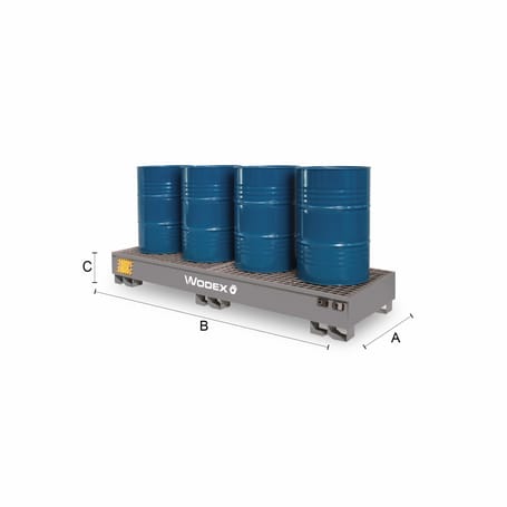 Spill pallets in steel for drums WODEX WX9904