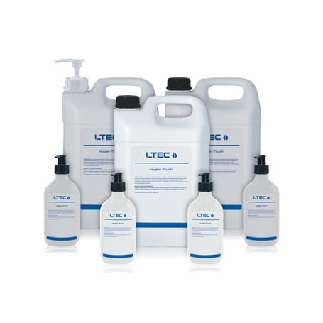 Handdesinfektionsmittel LTEC HYGIEN TOUCH im Set.